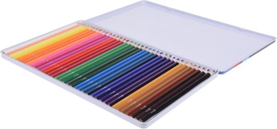 36x Kleurpotloden in diverse kleuren 18 x 0,7 cm - Houten potloden in  diverse kleuren... | bol