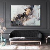 KEK Original - Marble Black, Silver & Gold - wanddecoratie - 120 x 80 cm - muurdecoratie - Plexiglas 5mm - Acrylglas - Schilderij