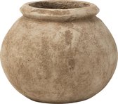 J-Line Bloempot Rustiek Cement Beige Small