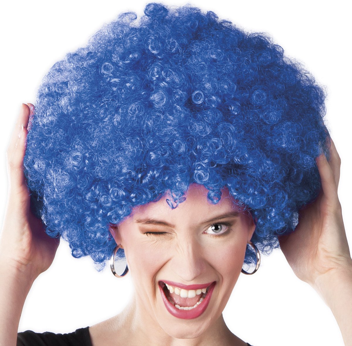 Boland - Pruik Groove blauw Blauw - Afro - Kort - Unisex - Danser/danseres - 70's, 80's & 90's - Disco — afbeelding 11