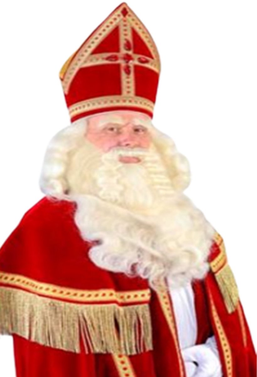 Sinterklaas baardstel buffelhaar luxe tule.