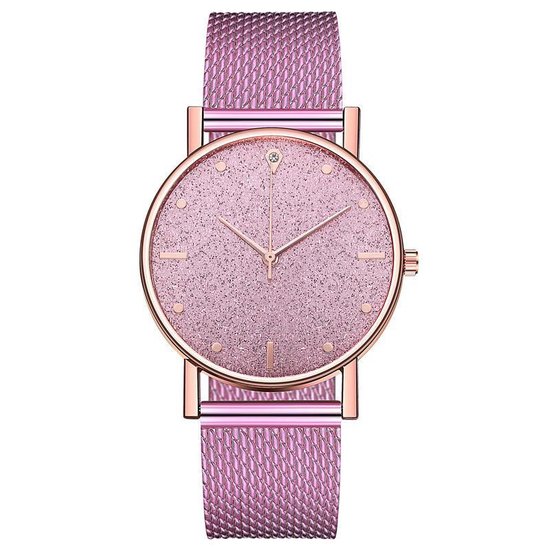 Modern Dames Horloge Roze • Fashion • Rosegold • Roze • Zwart • Zilver •  Rood • Blauw... | bol.com