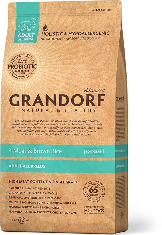 Grandorf 4 meat & brown rice adult all breeds 10kg