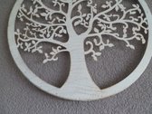 Metalen wanddecoratie levensboom - Muurdecoratie - Landelijk - Wandobject in Rond Frame - Model 1C - 40 CM