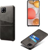 Samsung Galaxy A42 hoesje - MobyDefend Lederen Backcover Met Vakjes Voor Pasjes - Zwart - GSM Hoesje - Telefoonhoesje Geschikt Voor: Samsung Galaxy A42