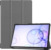 Samsung Galaxy Tab S6 Hoes - Mobigear - Tri-Fold Serie - Kunstlederen Bookcase - Grijs - Hoes Geschikt Voor Samsung Galaxy Tab S6