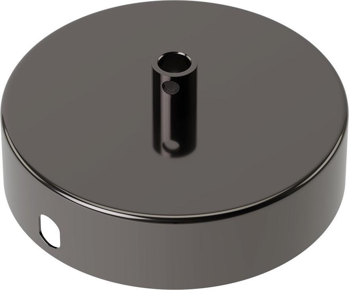 Calex plafondkap 1 snoer - Ø10 cm - metaal - parel zwart glanzend - rond