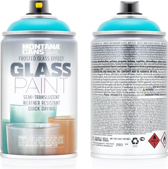 Bomme de peinture Montana Cans effet verre dépoli, couleur Teal. Semi-transparente.