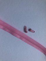Rits per meter met 2 schuivers 3 mm licht roze