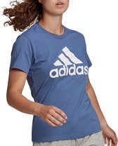 adidas adidas Essentials Regular Sportshirt - Maat S  - Vrouwen - grijs/blauw - wit