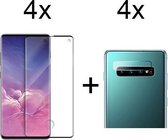 Beschermglas Samsung S10 Plus Screenprotector Full 4 stuks - Samsung Galaxy S10 Plus Screenprotector - Samsung S10 Plus Screen Protector Camera - 4 stuks