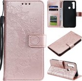 Voor Xiaomi Redmi Note 8 Totem Bloem Reliëf Horizontale Flip TPU + PU Lederen Case met Houder & Kaartsleuven & Portemonnee (Rose Goud)