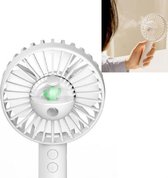 USB Opladen Draagbare Handheld Spray Koeling Demping Ventilator Vochtmeter (Witte Cactus)
