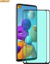 Voor Samsung Galaxy A21 / A21s 2 STUKS ENKAY Hat-Prince 0.26mm 9 H 6D Gebogen Full Screen Oogbescherming Groene Film Gehard Glas Protector