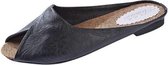 Open teen pantoffels platte comfortabele sandalen, schoenmaat: 37 (zwart)