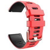 Voor Fitbit Versa / Versa 2 / Versa Lite Tweekleurige siliconen vervangende band horlogeband (rood zwart)