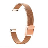 Voor Fitbit Inspire / Inspire HR / Ace 2 dubbele verzekeringsgesp Milanese vervangende band horlogeband (roségoud)