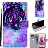 Voor Xiaomi Redmi Note 10 4G / Note 10s Gekleurde tekening Cross Texture Horizontale Flip PU lederen tas met houder & kaartsleuven & portemonnee & Lanyard (Tiger Drinking Water)