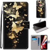 Voor OPPO Realme 5 / 5s / 5i / C3 / C3i / 6i / Narzo10 / 10A / 20A Gekleurde tekening Cross Texture Horizontale flip PU lederen tas met houder & kaartsleuven & portemonnee & lanyard (Golden B