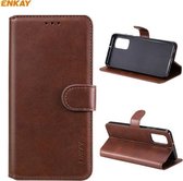 Voor Samsung Galaxy A32 4G ENKAY Hat-Prince horizontale flip PU lederen tas met houder & kaartsleuven & portemonnee (bruin)