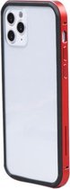TGVlS Glacier-serie TPU + metalen beschermhoes voor iPhone 12 Pro (rood)