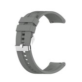 Voor Geschikt voor Xiaomi horloge kleur sport siliconen vervangende band horlogeband met zilveren stalen gesp (grijs)