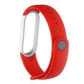 Voor Xiaomi Mi Band 5 siliconen vervangende horlogeband (rood wit)