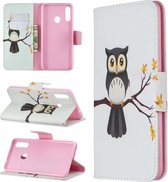 Voor Galaxy A20s Patroon Gekleurde Tekening Horizontale Flip Leren Case met Houder & Kaartsleuven & Portemonnee (Adelaarsboom)