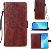 Voor Huawei Nova 7 SE Dream Catcher Afdrukken Horizontale Flip Leren Case met Houder & Kaartsleuven & Portemonnee & Lanyard (Bruin)