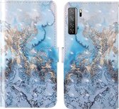 Voor Huawei P40 Lite 5G 3D Schilderij Gekleurd Tekening Patroon Horizontaal Flip TPU + PU Lederen Hoesje met Houder & Kaartsleuven & Portemonnee & Lanyard (Melkweg)