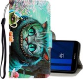 Voor Huawei Y5 2018 3D Gekleurde Tekening Horizontale Flip PU Lederen Case met Houder & Kaartsleuven & Portemonnee (Groene Ogen)