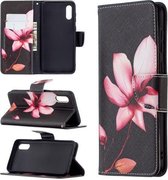 Voor Samsung Galaxy A02 / M02 Gekleurde Tekening Patroon Horizontale Flip Leren Case met Houder & Kaartsleuven & Portemonnee (Lotus)