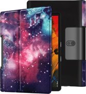 Voor Lenovo Yoga Smart Tab Kleurentekeningpatroon Horizontale lederen flip-hoes met twee vouwbare houder (Galaxy Nebula)