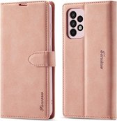 Voor Samsung Galaxy A72 Forwenw F1 Serie Mat Sterk Magnetisme Horizontale Flip Leren Case met Houder & Kaartsleuven & Portemonnee & Fotolijst (Rose Goud)