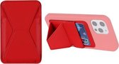 Magsafing magnetische opvouwbare standaard lederen portemonnee Snap-on kaarthouder tas voor iPhone 12 mini, iPhone 12, iPhone 12 Pro, iPhone 12 Pro Max (rood)