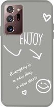 Voor Samsung Galaxy Note20 Ultra Enjoy Smiley Heart Pattern Schokbestendig TPU-hoesje (grijs)