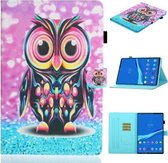 Voor Lenovo Tab M10 Plus TB-X606F Gekleurde Tekening Horizontale Flip Leren Case met Houder & Kaartsleuf & Slaap / Wekfunctie (Uil)
