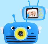 HoneyBee kinderen speelgoedcamera HD voor en achter Dual-lens camera Cartoon digitale camera (blauw)