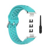 Voor Huawei Watch Fit 18mm Sport Style Silicone Effen Kleur Vervangende Band Horlogeband (Mintgroen)