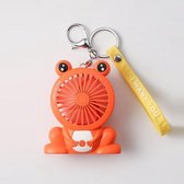 Kinderen kleine hanger ventilator speelgoed draagbare cartoon USB desktop handheld miniventilator (kikker oranje)