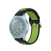 Voor Huawei Watch GT2 / Honor Magic Watch 2 46mm Universal Sports Tweekleurige siliconen vervangende polsband (zwart limoen)