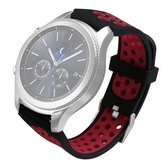 Voor Gear S3 Classic / Frontier Smart Watch dubbele kleur siliconen vervangende band horlogeband (zwart rood)