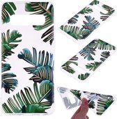 Voor Galaxy S10 gekleurd tekeningpatroon zeer transparant TPU beschermhoes (bananenblad)