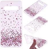 Voor Galaxy S10e gekleurd tekeningpatroon zeer transparant TPU beschermhoes (liefde)