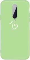 Voor OnePlus 8 Three Dots Love-heart Pattern Frosted TPU beschermhoes (groen)