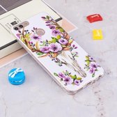Voor Huawei Enjoy 7S / P Smart Noctilucent Flower Deer Pattern TPU Soft Case