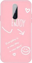 Voor OnePlus 8 Enjoy Smiley Heart Pattern schokbestendig TPU-hoesje (roze)