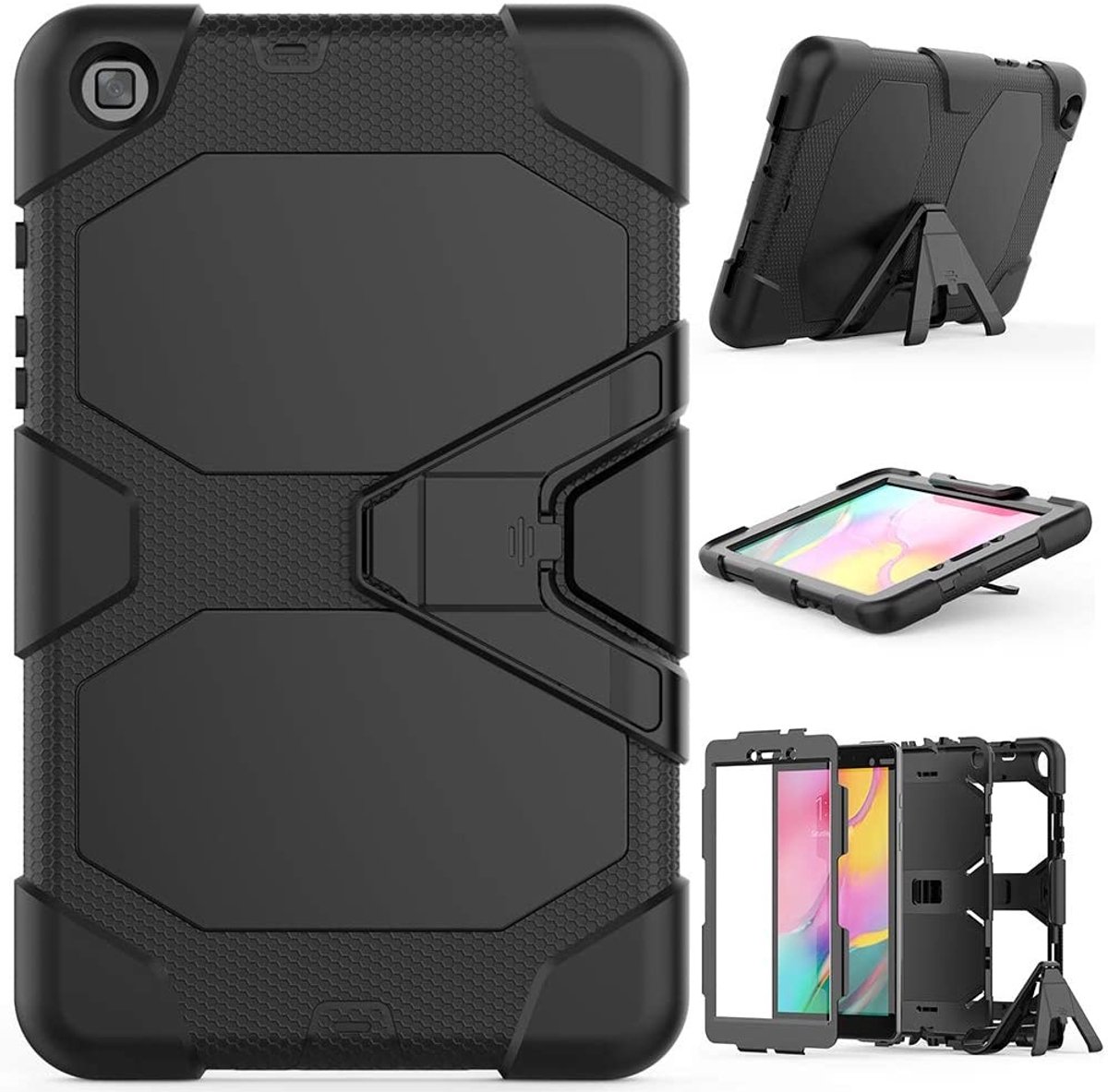 Hoes Geschikt voor Samsung Galaxy Tab A (8 inch 2019) T290 Heavy Duty Case - Zwart