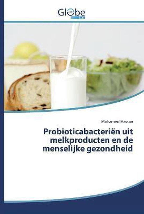 Probioticabacteriën uit melkproducten en de menselijke gezondheid. Melk wordt in een glas gegoten, met brood en salade ernaast.