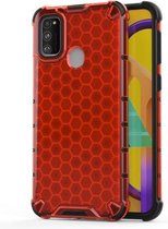 Voor Galaxy M30s schokbestendige honingraat pc + TPU-hoes (rood)